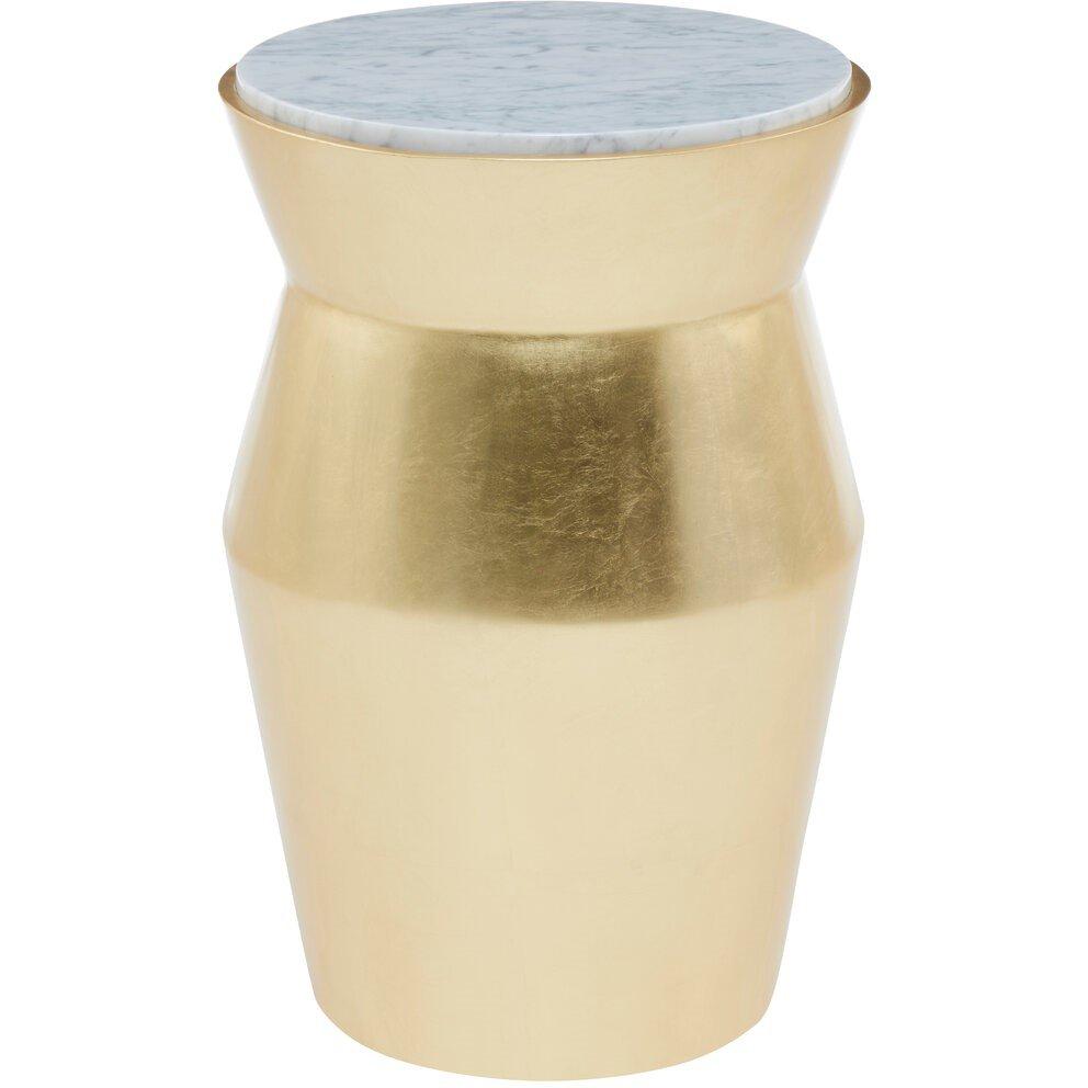 Fifty Five South  Lino Large Drum Side Table Gold