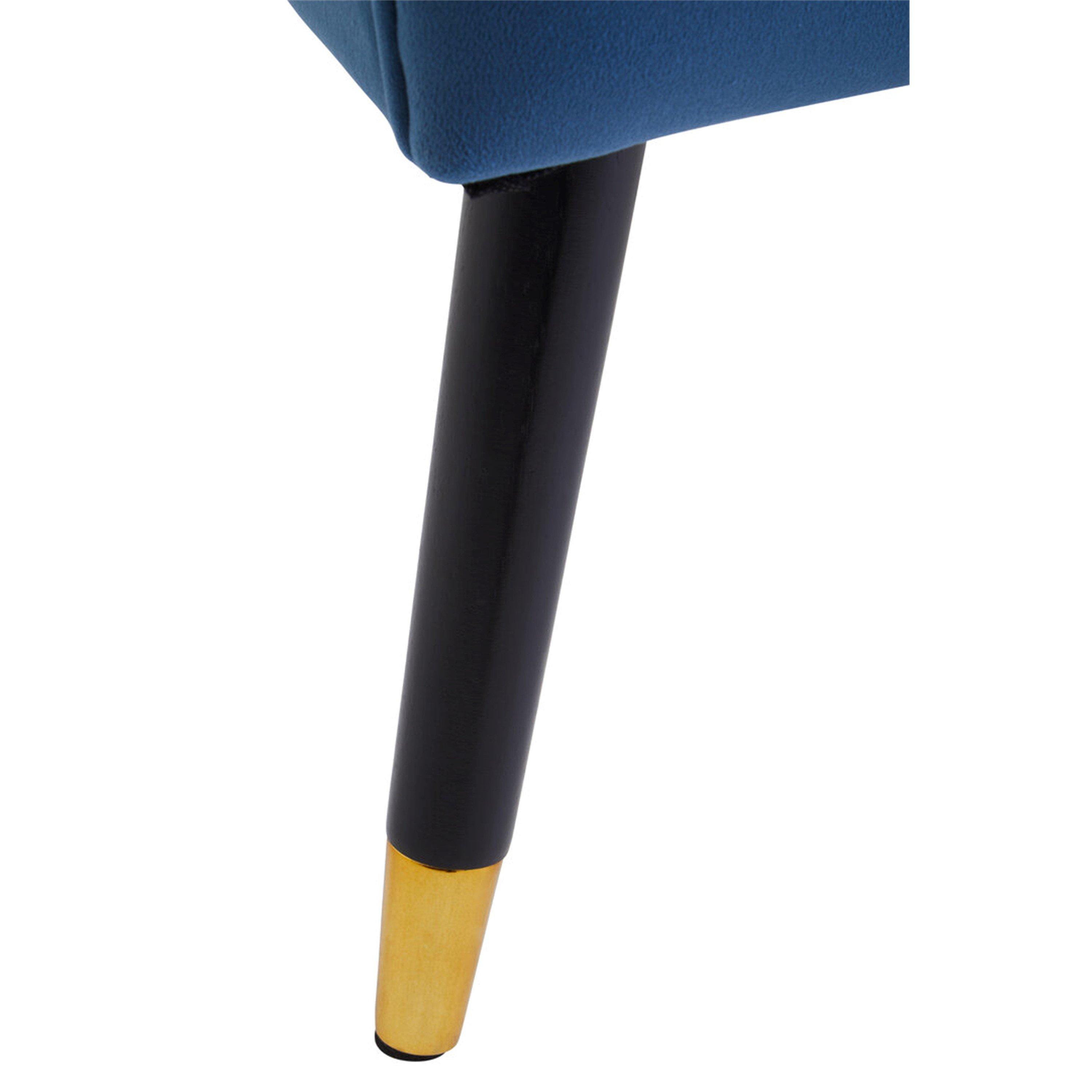 Blue - Interiors by Premier - Loretta Midnight Blue Velvet Button Detail Chair - 3