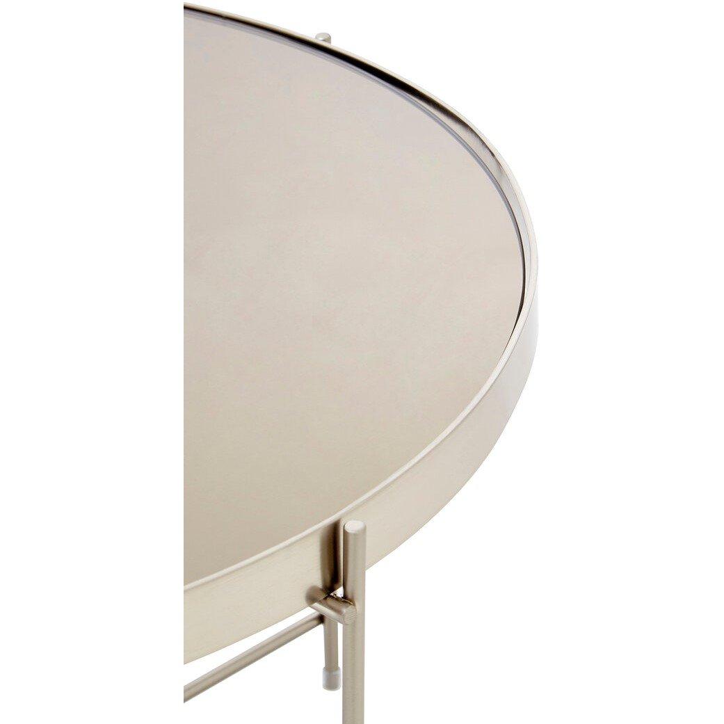 Silver - Interiors by Premier - Allure Large Grey Mirror Round  Side Table - 3