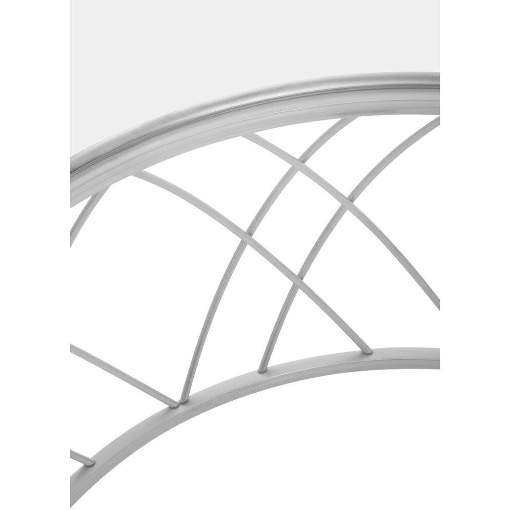 Silver - Interiors by Premier - Ackley Silver Round Coffee Table with Clear Glass - 4