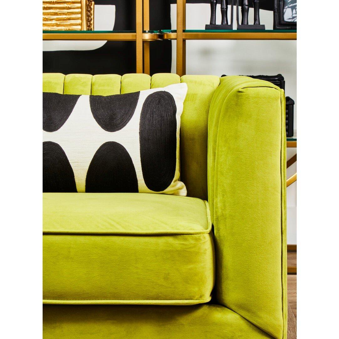 Green - Fifty Five South - Brasa 3 Seat Green Velvet Sofa - 3