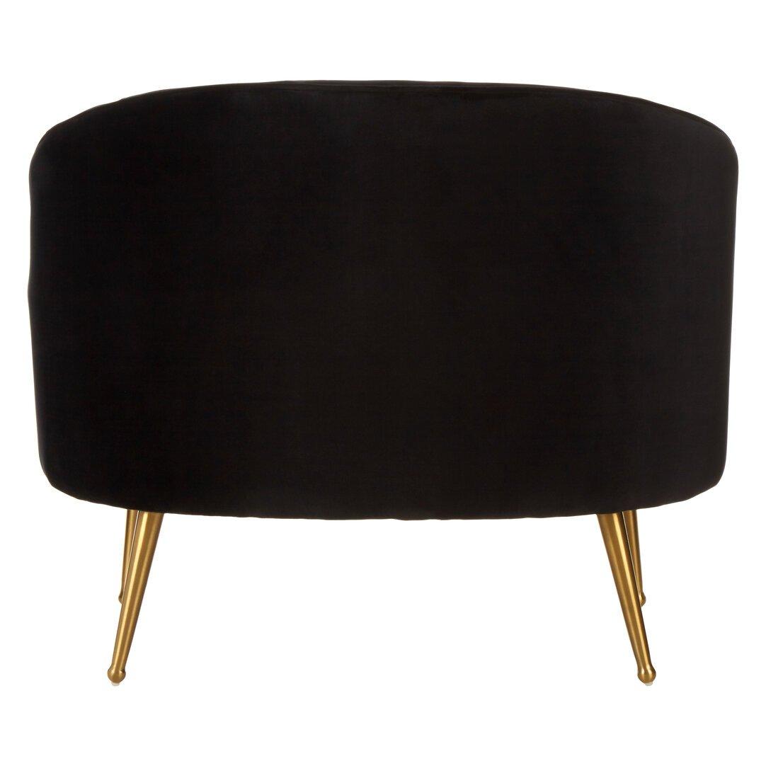 Black - Fifty Five South - Hendricks Black Velvet Chair with Gold Finished Le - 2