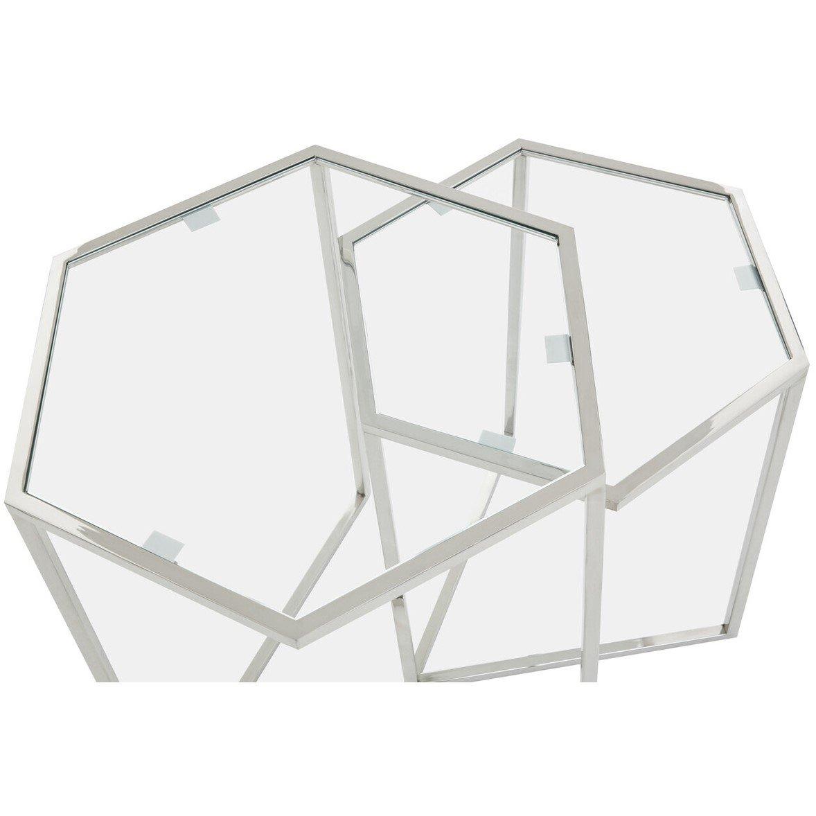 Silver - Fifty Five South - Herber Set Of 2 Silver Finish Tables - 3