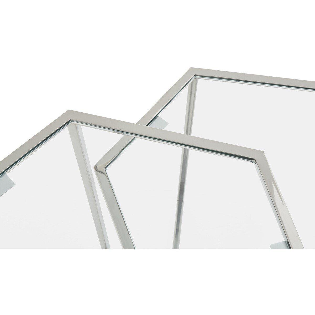 Silver - Fifty Five South - Herber Set Of 2 Silver Finish Tables - 4