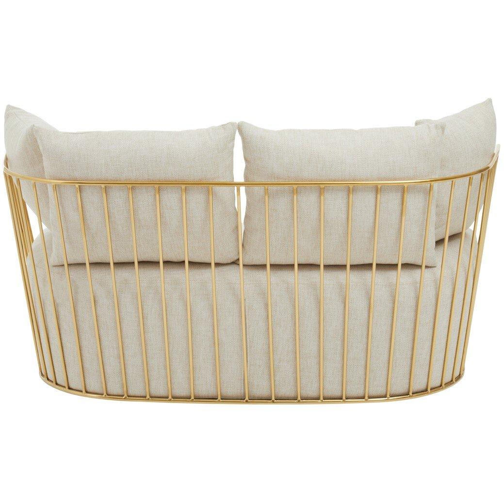 Gold - Fifty Five South - Azalea Two Seat Natural Fabric Sofa - 2