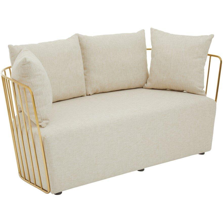 Gold - Fifty Five South - Azalea Two Seat Natural Fabric Sofa - 3