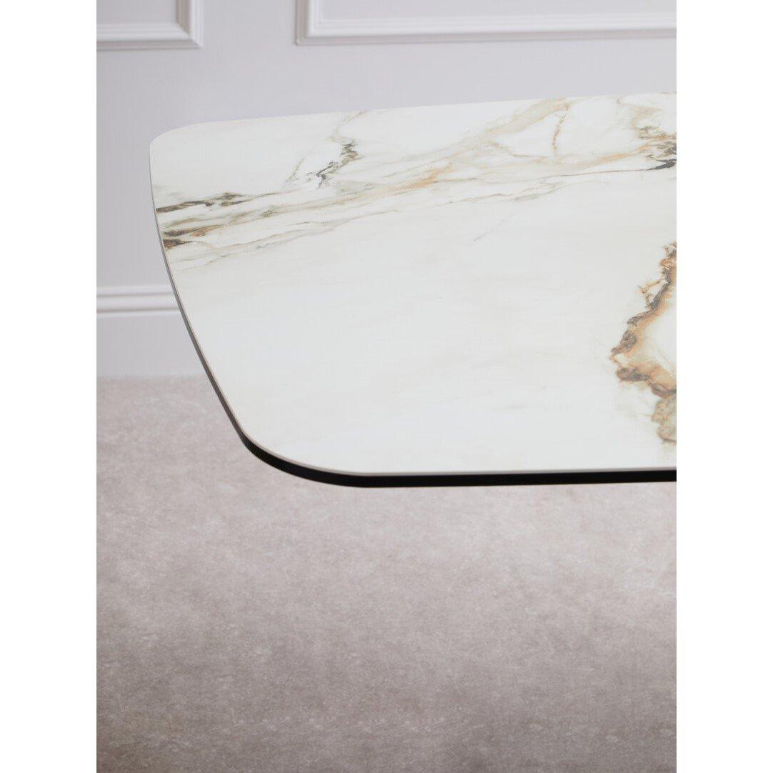 White - Fifty Five South - Imperia White Rectangular Ceramic Dining Table - 2