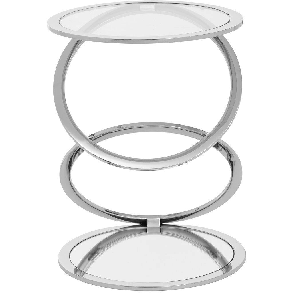 Silver - Fifty Five South - Oria Clear Glass End Table - 1