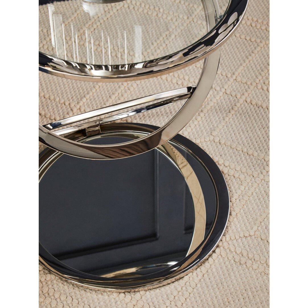 Silver - Fifty Five South - Oria Clear Glass End Table - 2