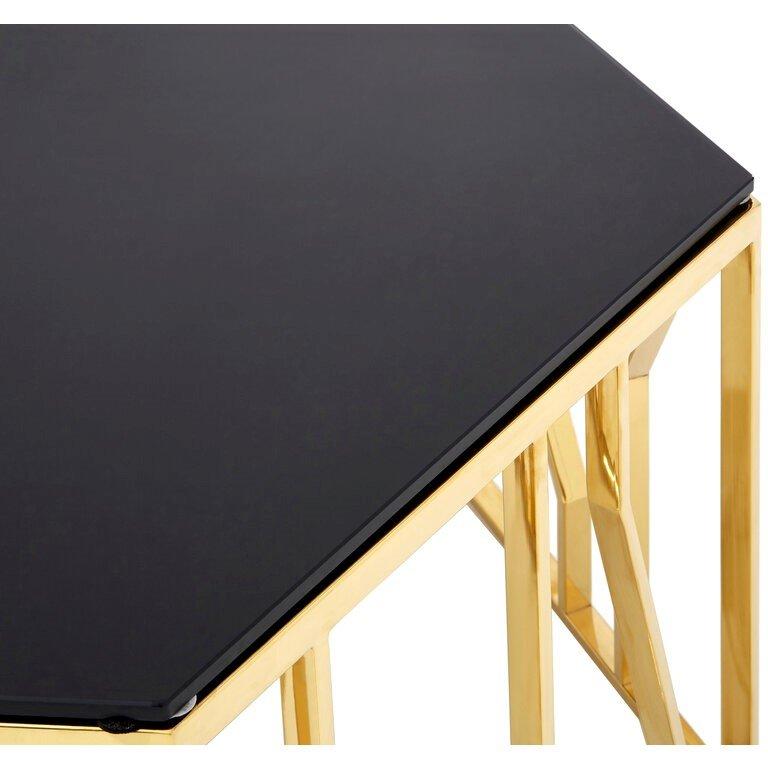 Gold - Interiors by Premier - Alvaro Gold and Black Hexagonal Coffee Table - 3
