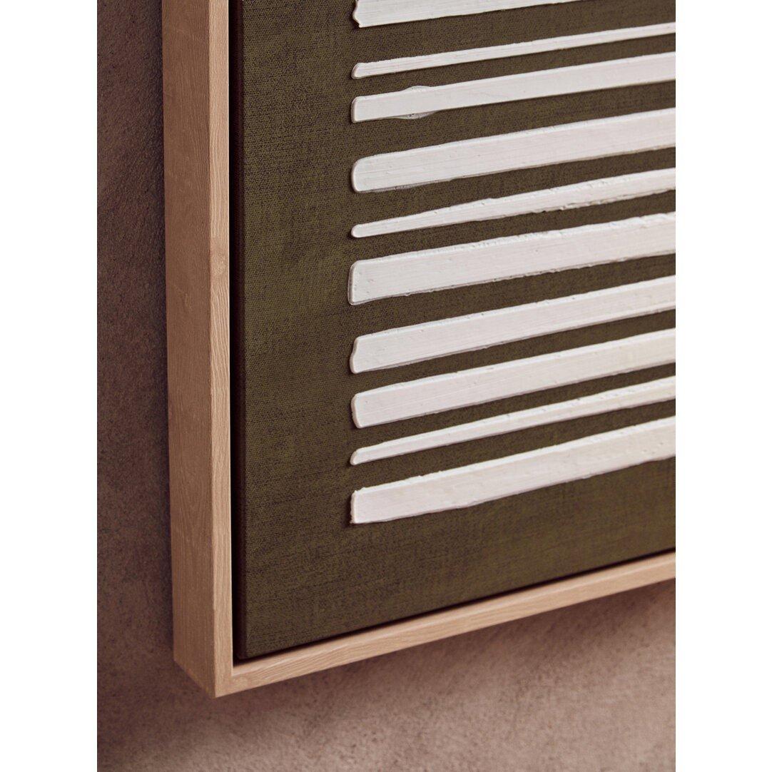 Multi - Fifty Five South - Astratto Green And Natural Textured Canvas Wall Ar - 3