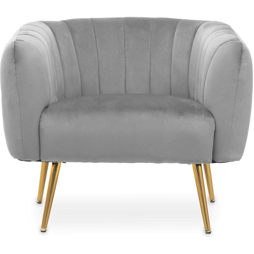 Grey - Interiors by Premier - Larissa Grey Velvet Chair - 1