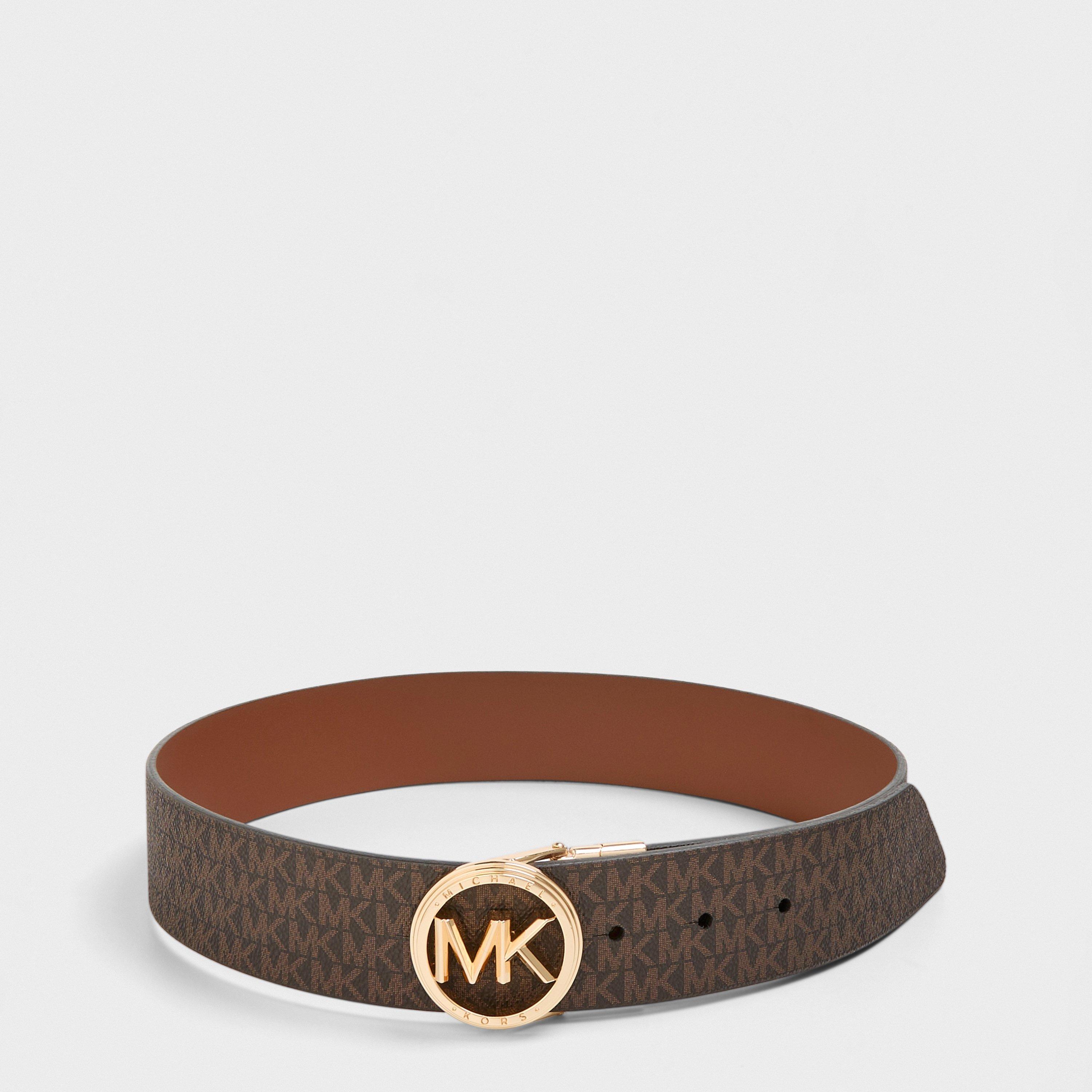 Brown - MICHAEL Michael Kors - Women's Reversible Leather Belt - 1