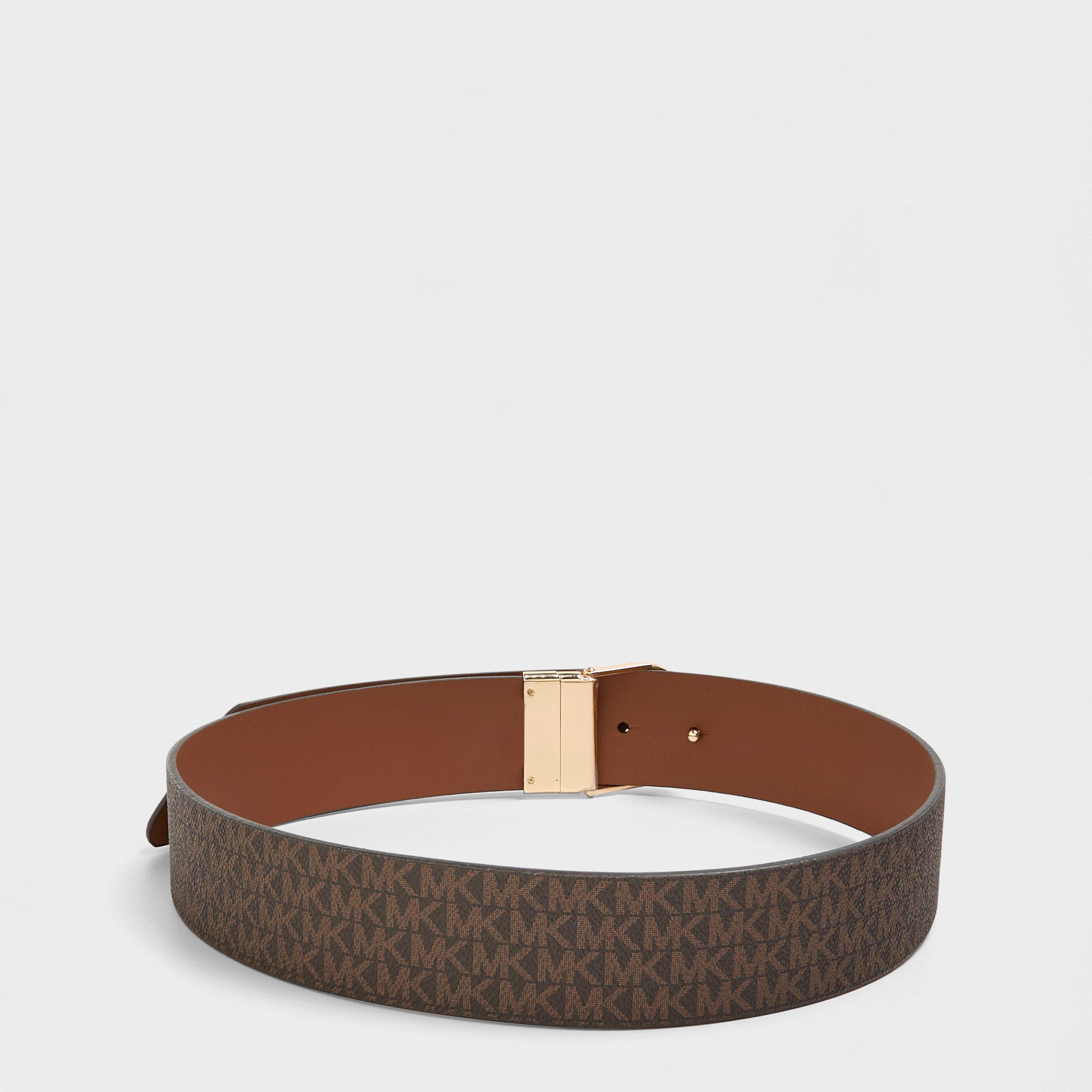 Brown - MICHAEL Michael Kors - Women's Reversible Leather Belt - 2