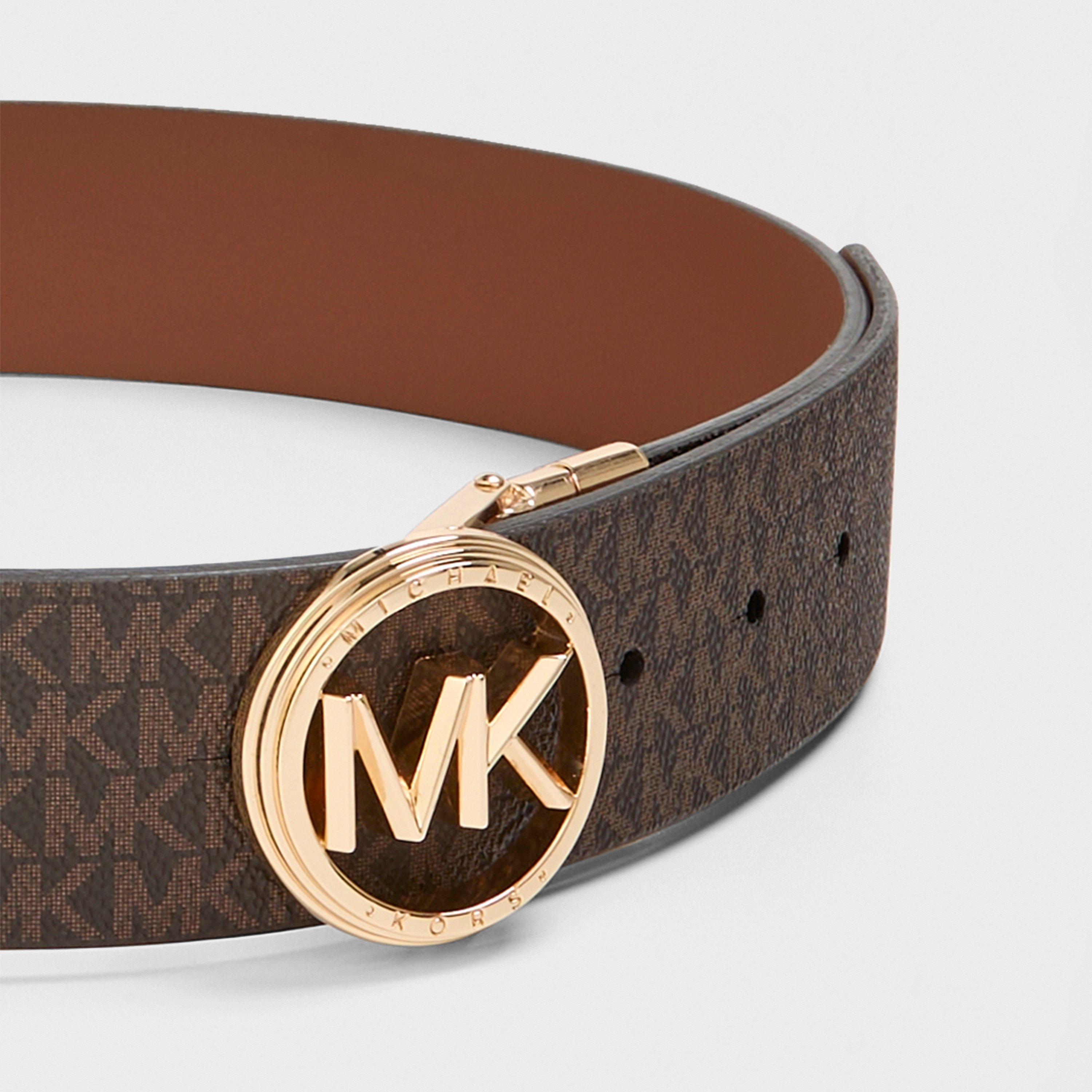 Brown - MICHAEL Michael Kors - Women's Reversible Leather Belt - 3
