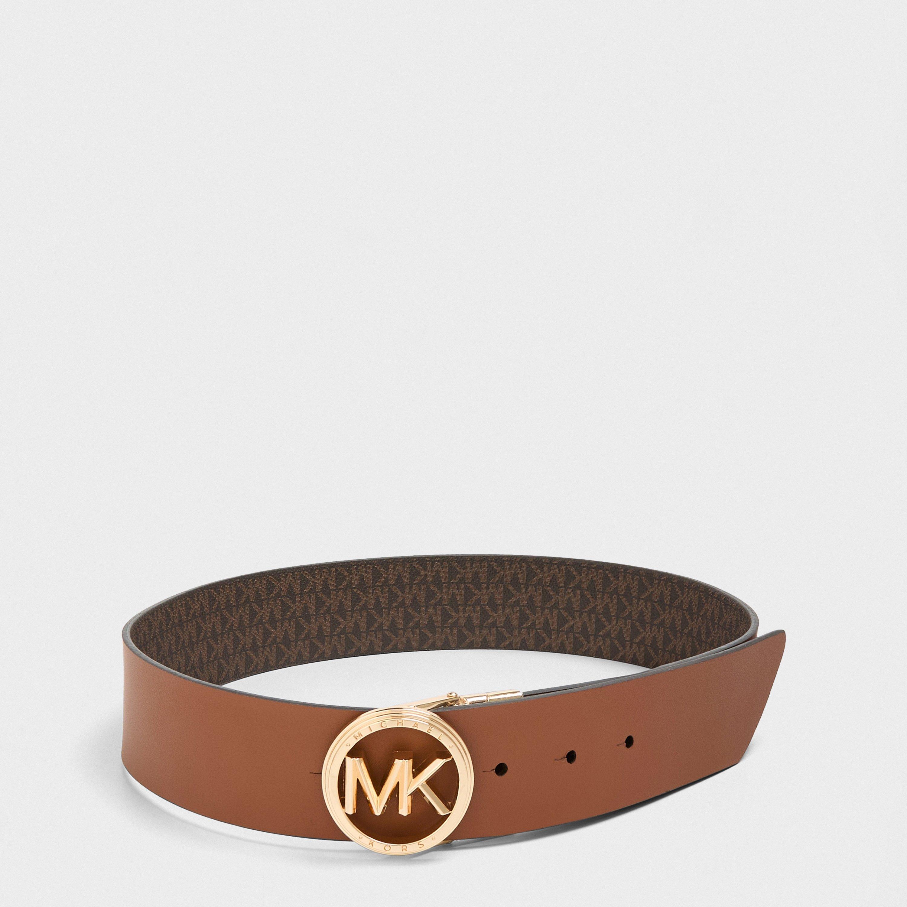 Brown - MICHAEL Michael Kors - Women's Reversible Leather Belt - 4
