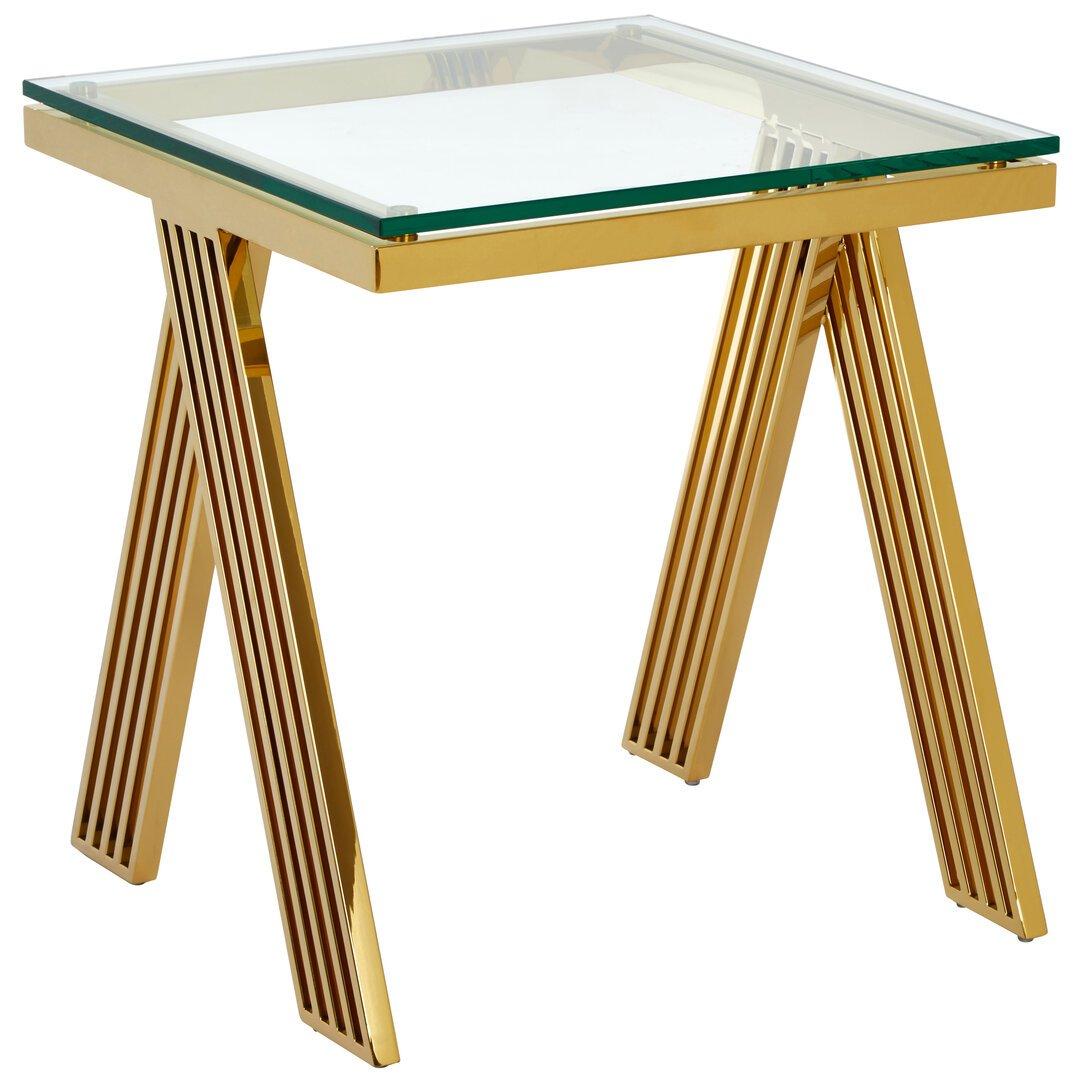 Fifty Five South  Piermount Finish Side Table Gold