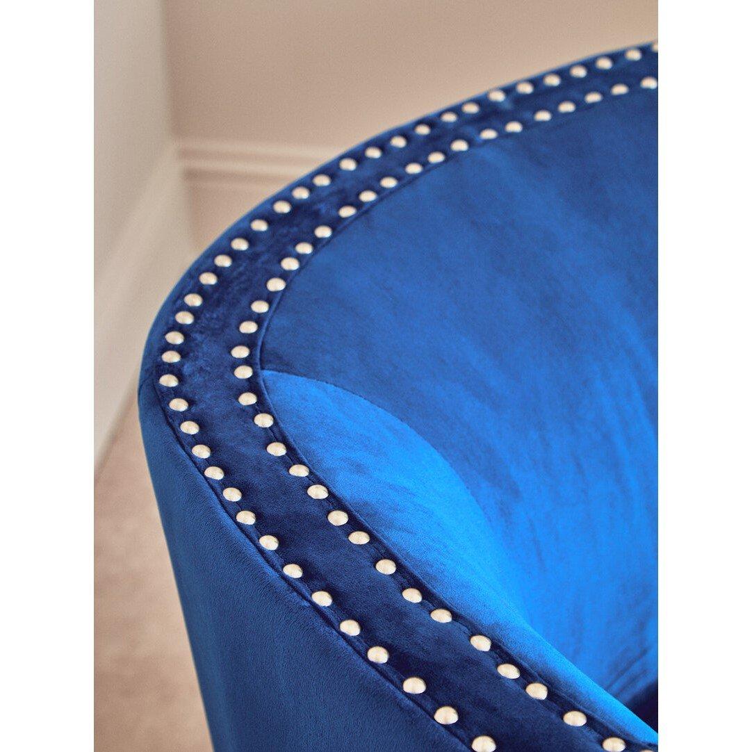 Blue - Interiors by Premier - Larissa Blue Velvet Studded Chair - 2