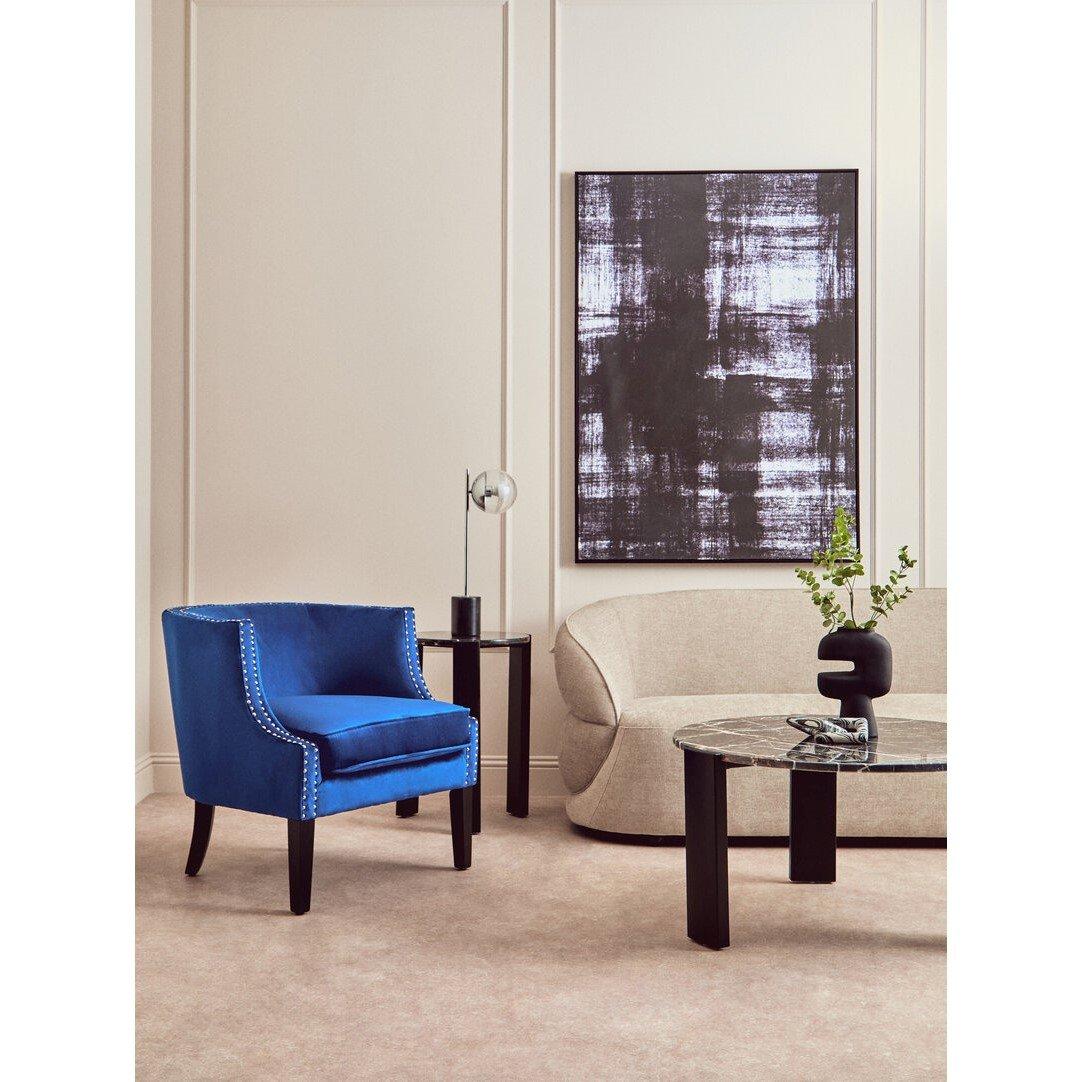 Blue - Interiors by Premier - Larissa Blue Velvet Studded Chair - 5