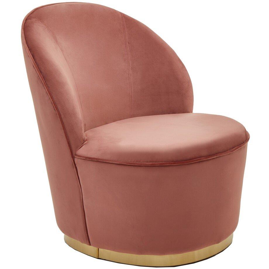 Pink - Interiors by Premier - Tamra Dusty Pink Velvet Gold Base Chair - 2