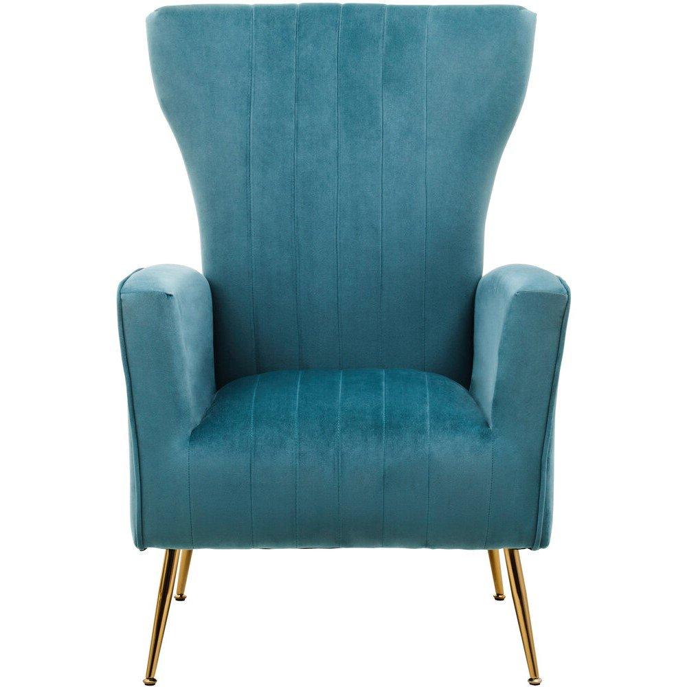 Green - Fifty Five South - Zamora Green Velvet Accent Chair With Gold Finish - 1