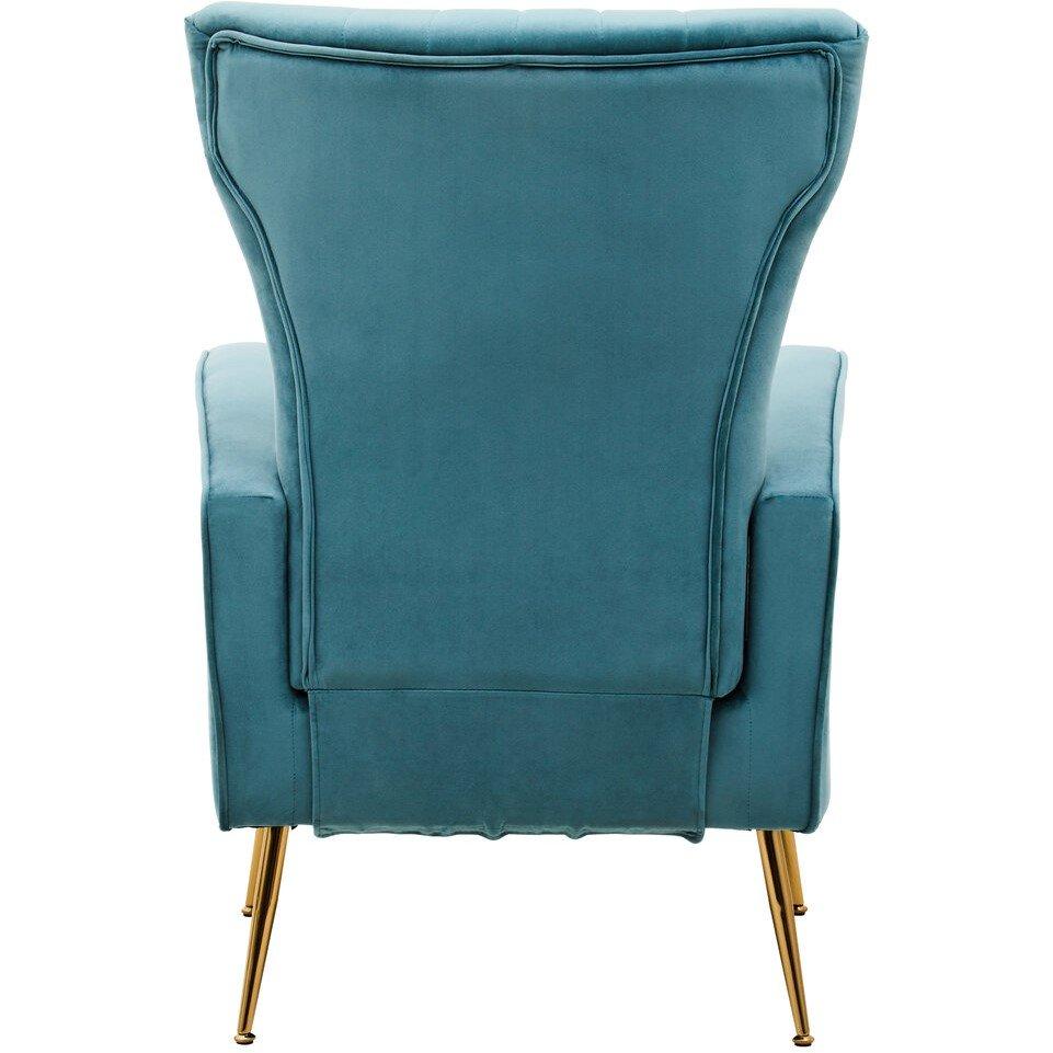 Green - Fifty Five South - Zamora Green Velvet Accent Chair With Gold Finish - 4