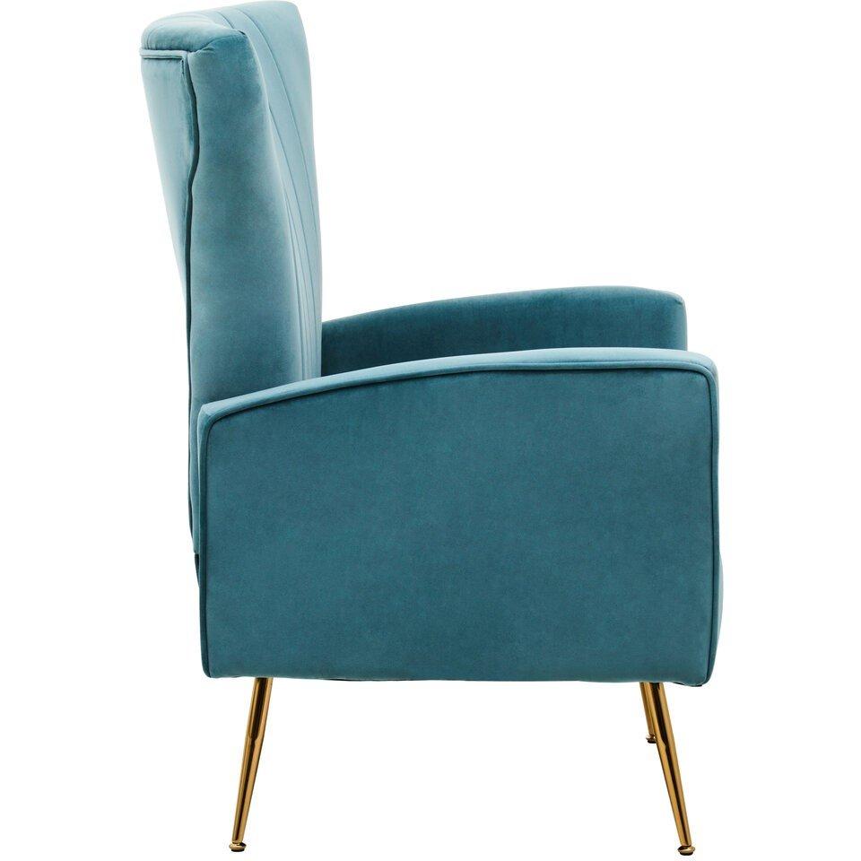 Green - Fifty Five South - Zamora Green Velvet Accent Chair With Gold Finish - 5