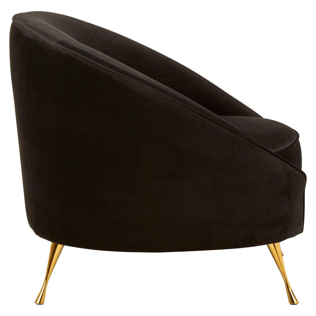 Black - Fifty Five South - Manhattan Black Velvet Armchair - 3