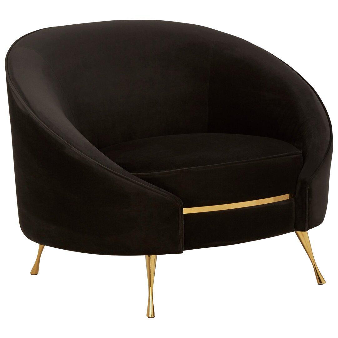 Black - Fifty Five South - Manhattan Black Velvet Armchair - 4