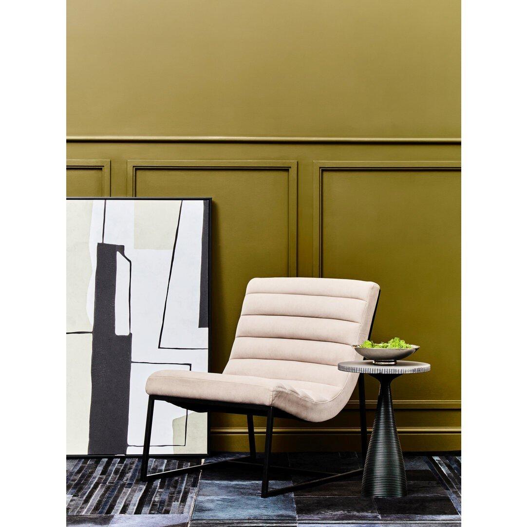 Fifty Five South  Vogue Ivory Velvet Lounge Chair - Cream