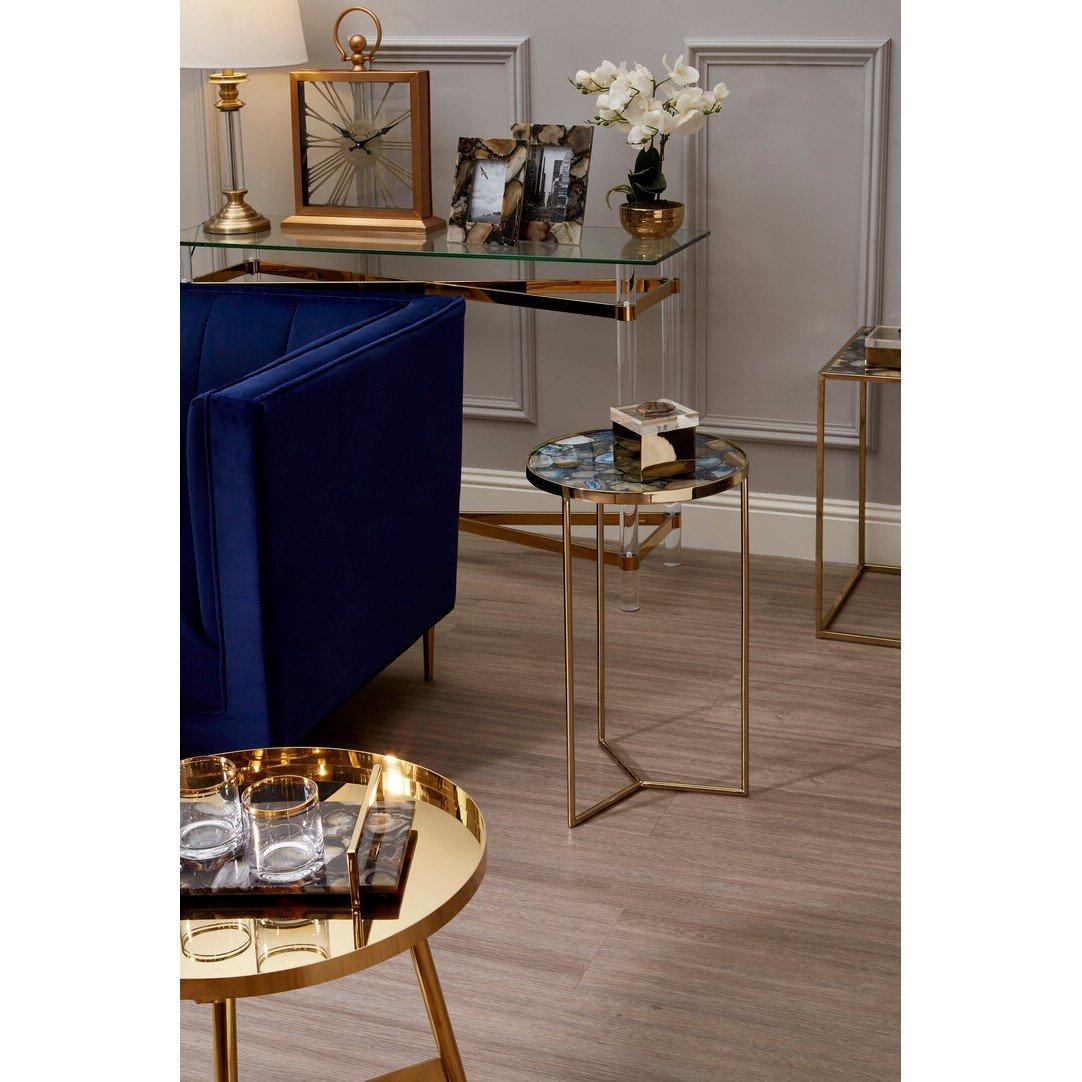 Gold - Fifty Five South - Vita Blue Agate Table - 2