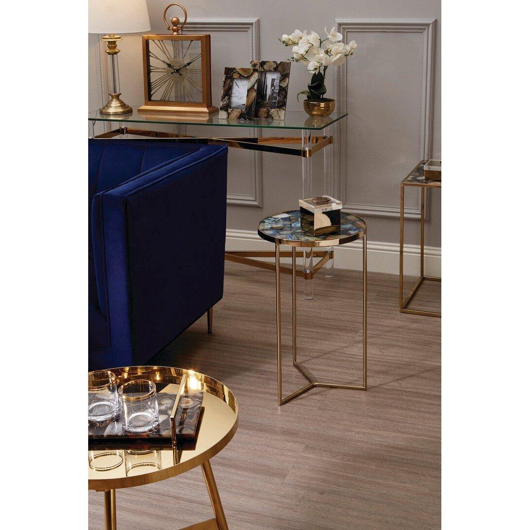 Gold - Fifty Five South - Vita Blue Agate Table - 3