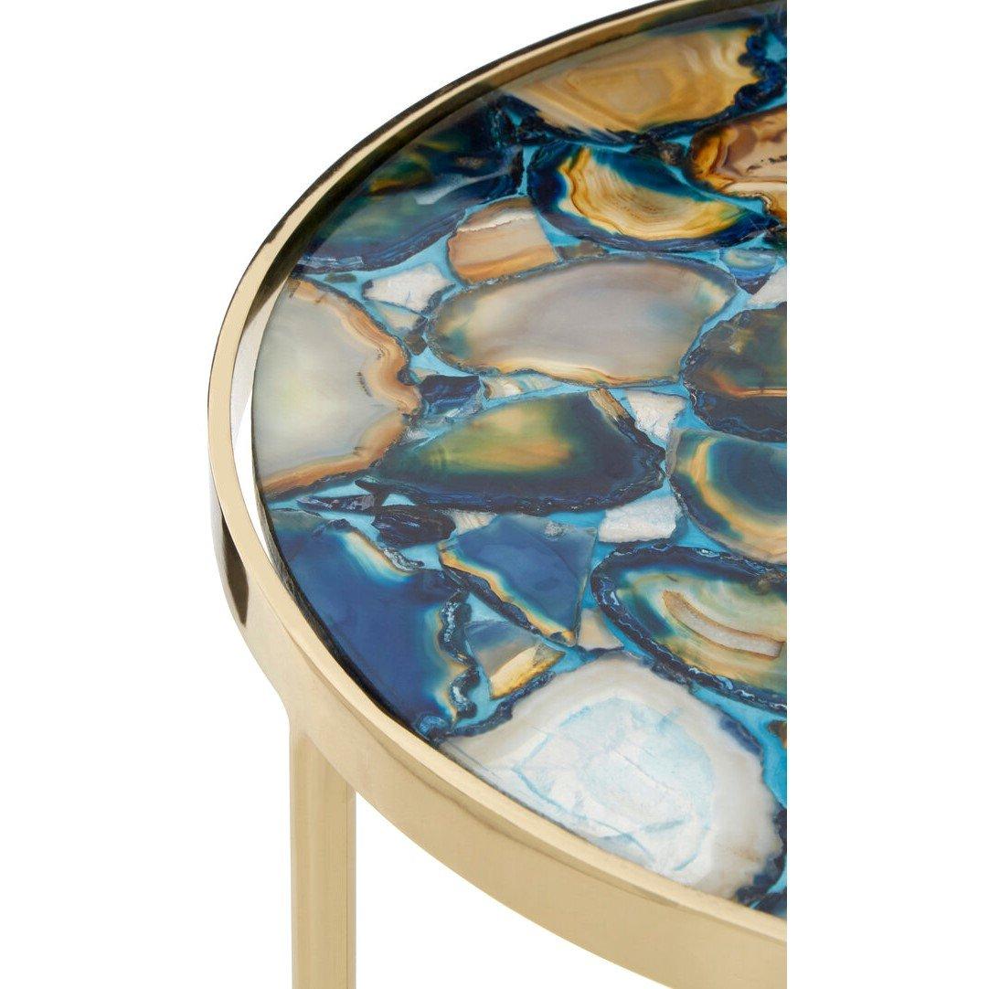 Gold - Fifty Five South - Vita Blue Agate Table - 5