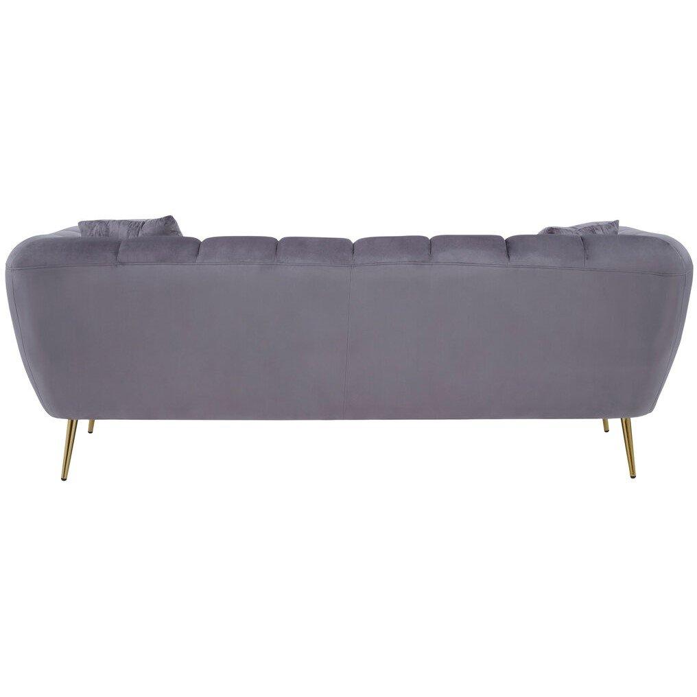 Grey - Interiors by Premier - Florine Three Seater Grey Velvet Sofa - 2