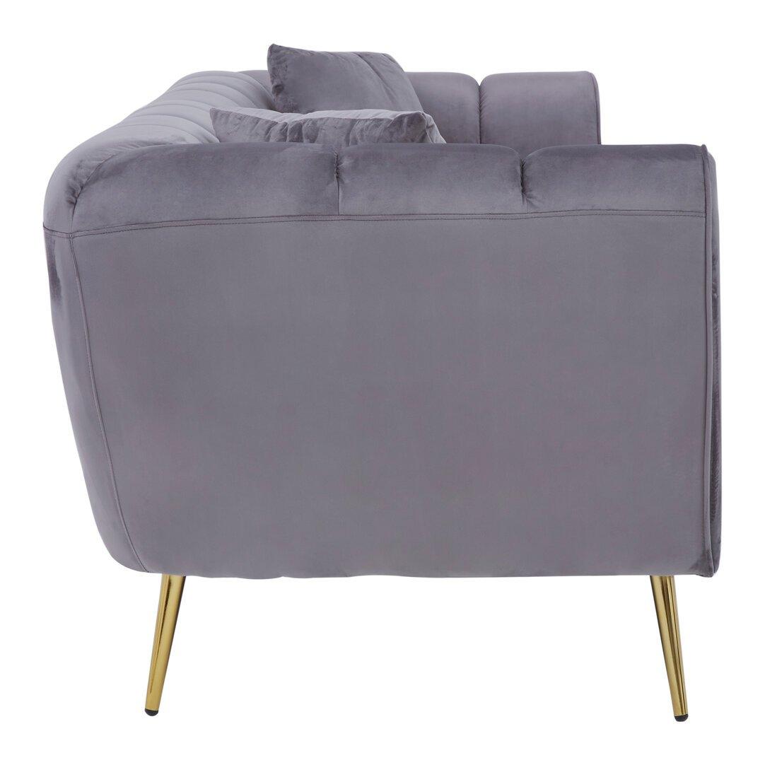 Grey - Interiors by Premier - Florine Three Seater Grey Velvet Sofa - 3