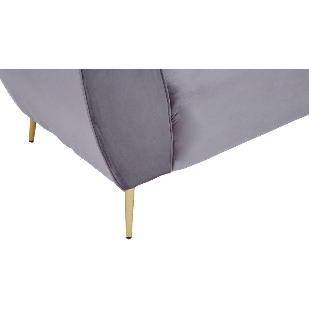 Grey - Interiors by Premier - Florine Three Seater Grey Velvet Sofa - 5