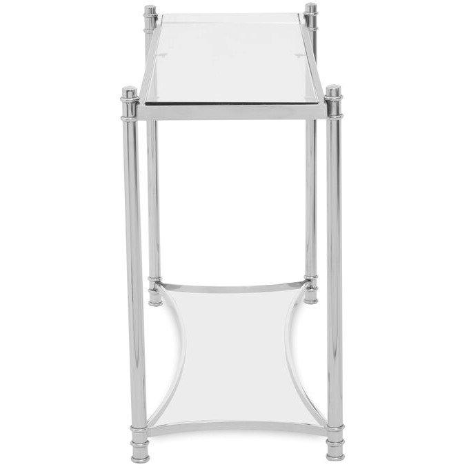 Silver - Interiors by Premier - Ackley Silver Console Table with Clear Glass - 2