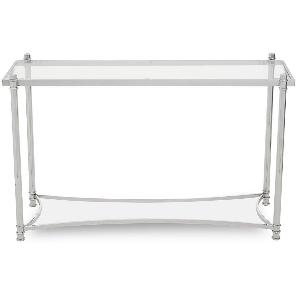 Silver - Interiors by Premier - Ackley Silver Console Table with Clear Glass - 4