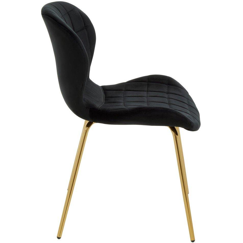 Black - Interiors by Premier - Warton Black Velvet Dining Chair - 2