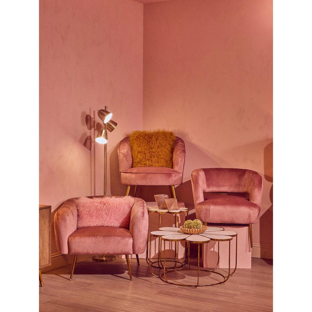 Pink - Interiors by Premier - Yolanda Pink Velvet Chair - 5