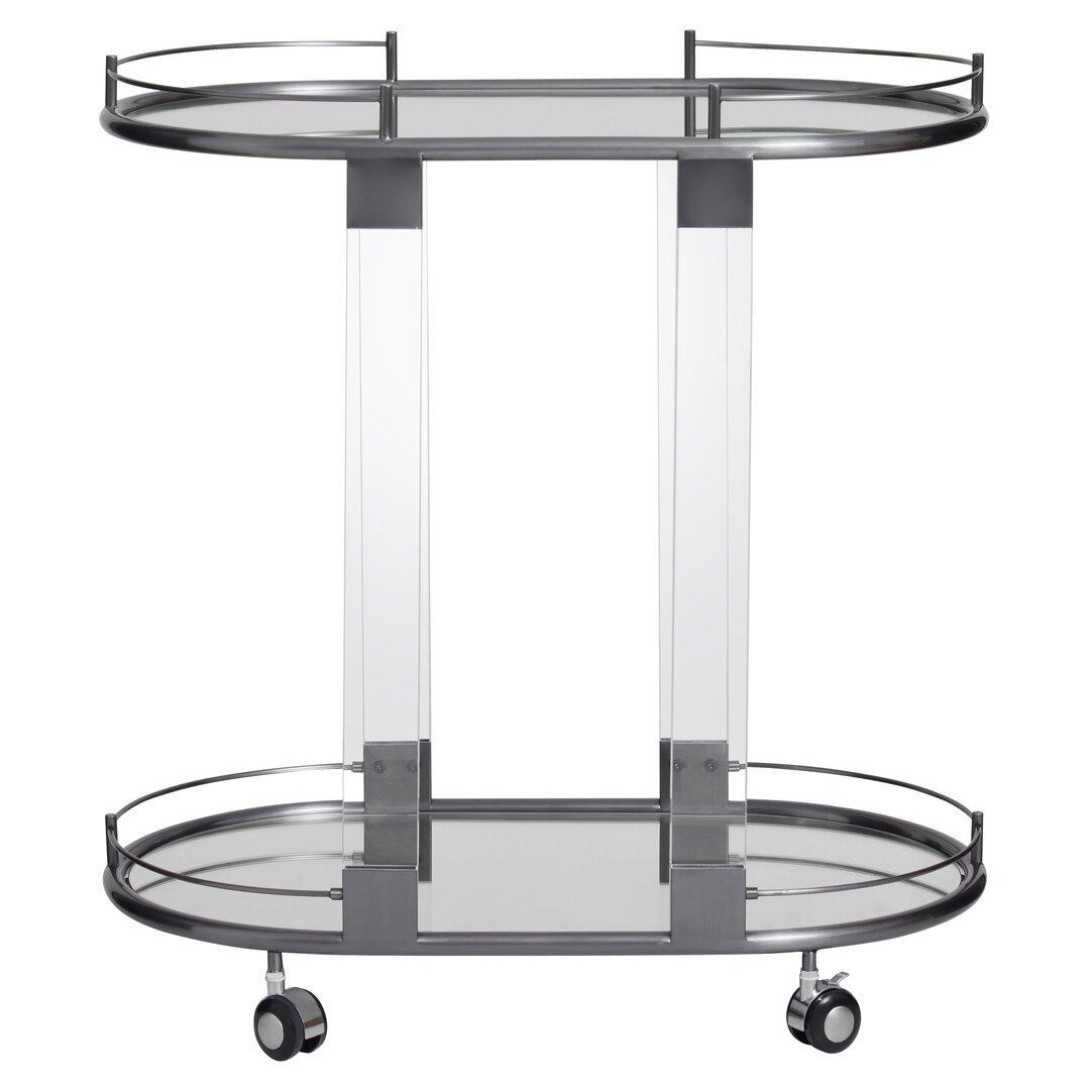 Fifty Five South  Oria Mirrored Trolley With Cool Metallic Frame - Black