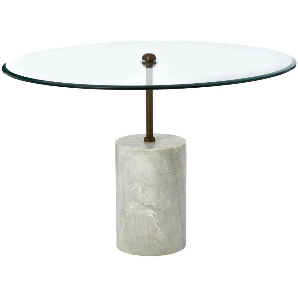 White - Fifty Five South - Rany Glass And White Marble Side Table - 3