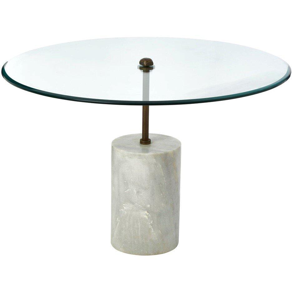 White - Fifty Five South - Rany Glass And White Marble Side Table - 4