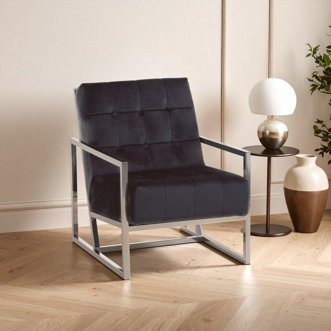 Interiors By Premier  Hana Velvet Chair Black