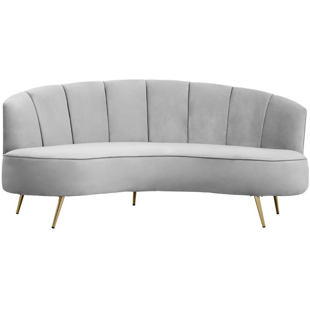 Interiors By Premier  Hasna Three Seat Velvet Sofa Grey