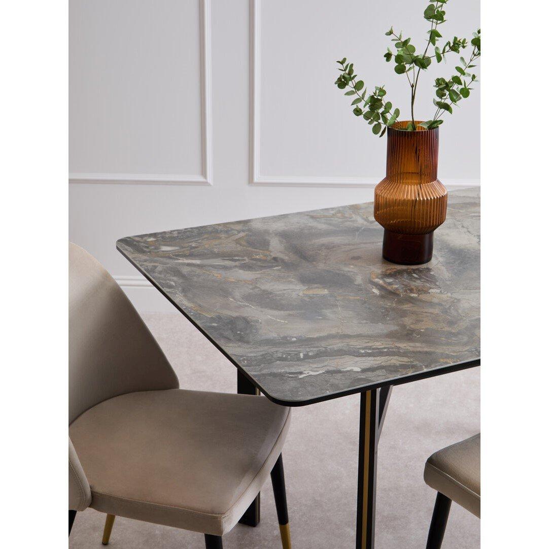Grey - Fifty Five South - Imperia Grey Rectangular Ceramic Dining Table - 2