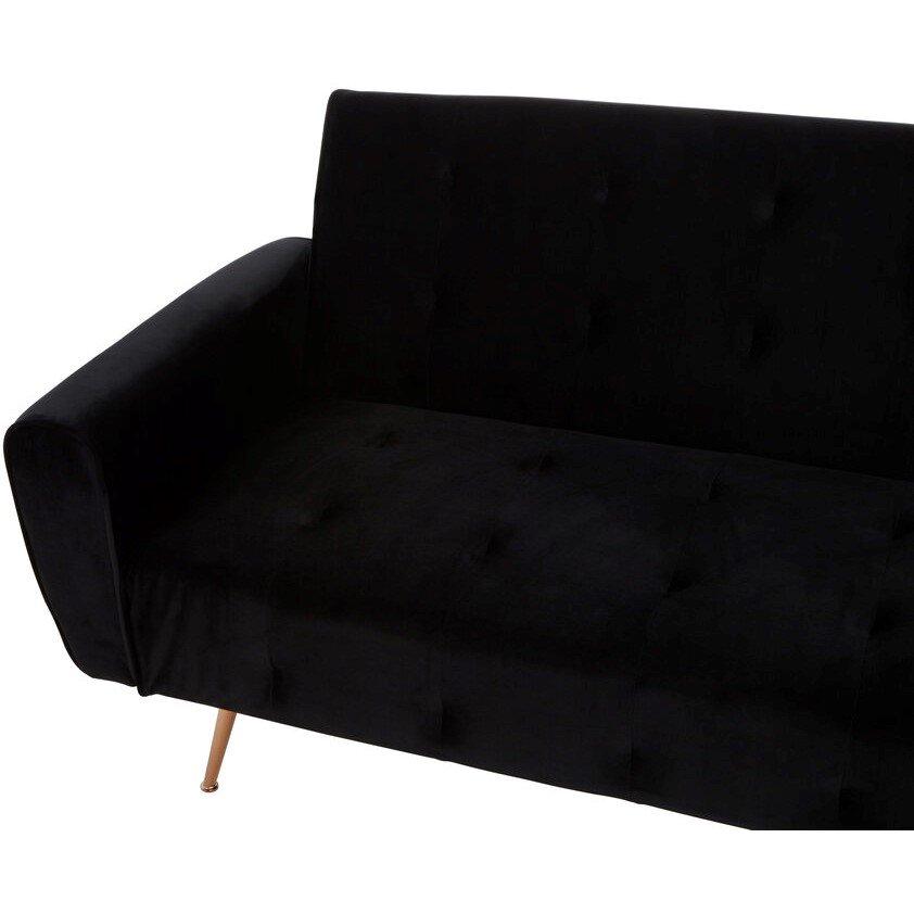 Black - Interiors by Premier - Hayton Black Velvet Sofa Bed - 2
