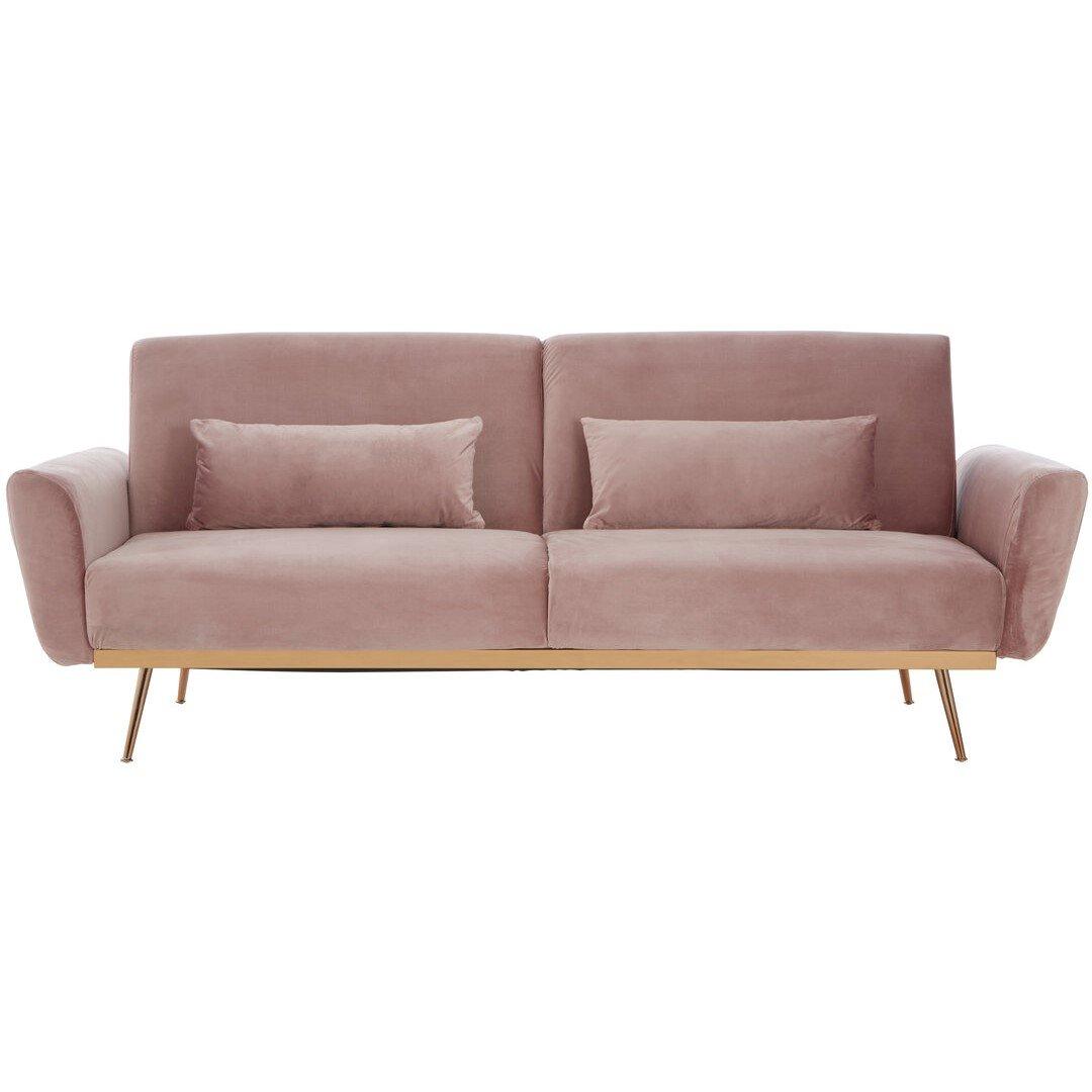 Pink - Interiors by Premier - Hatton Pink Velvet Sofa Bed - 1