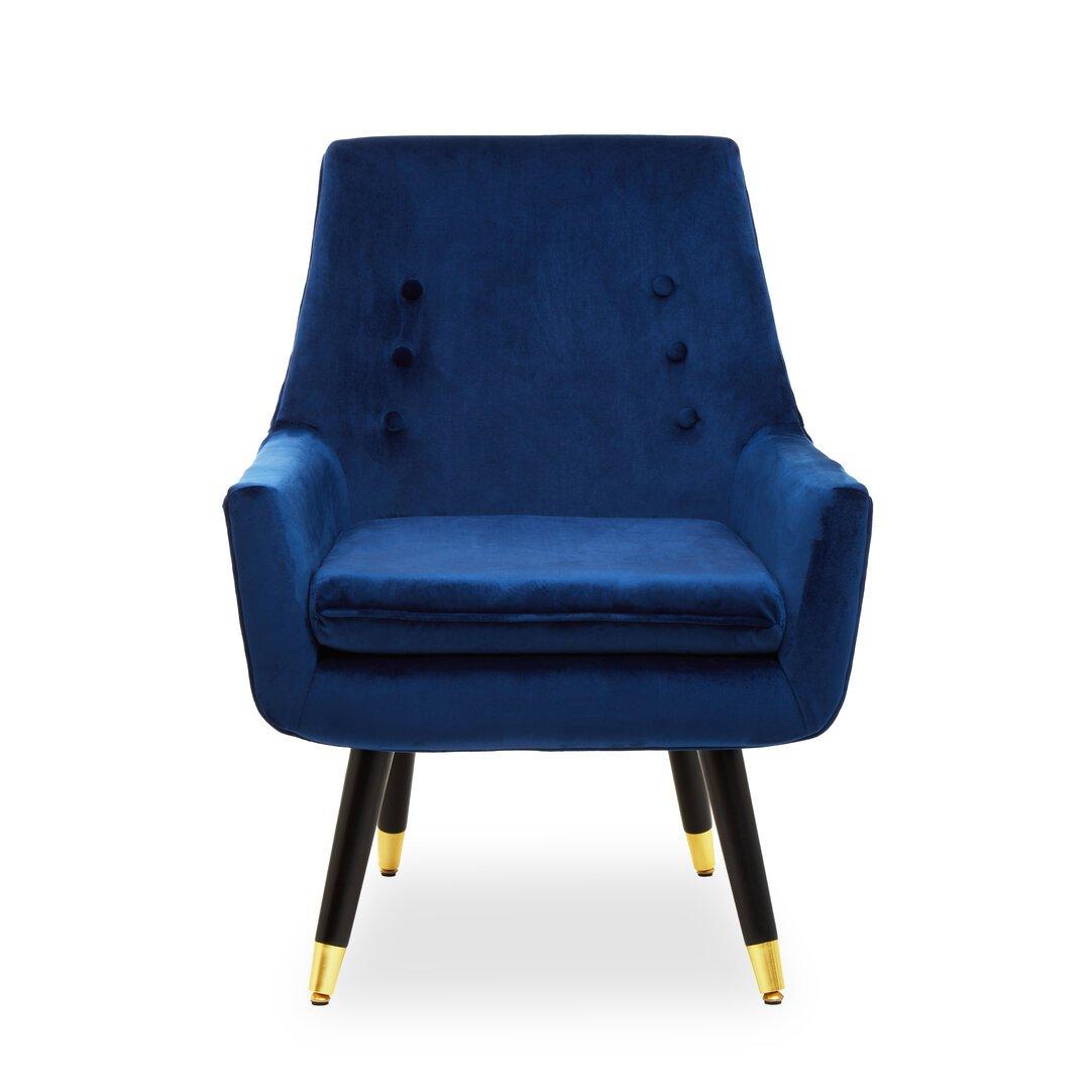 Interiors By Premier  Sara Midnight Velvet Armchair - Blue