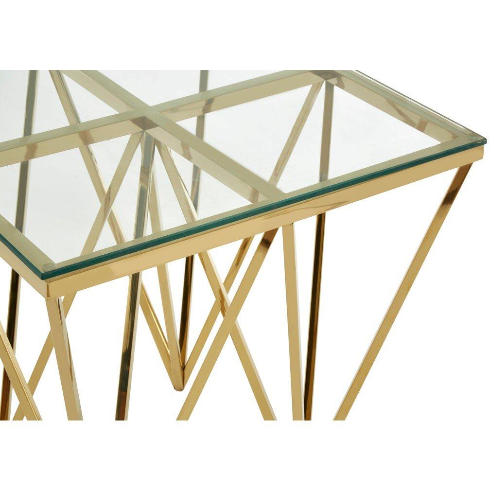 Gold - Interiors by Premier - Allure Gold Finish Spike Legs End Table - 3